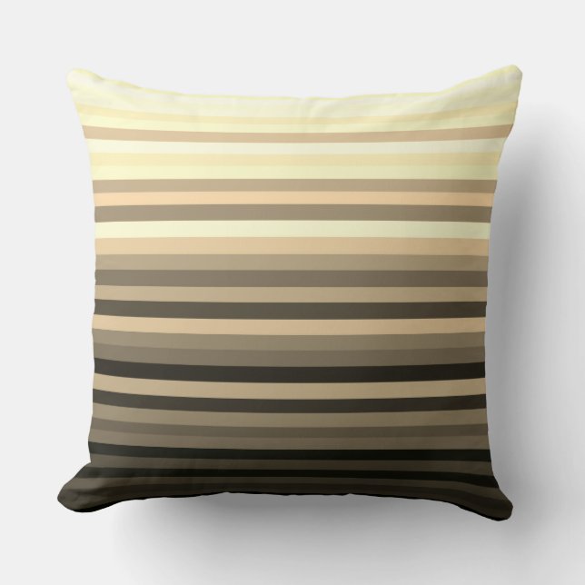 Stripey Sepia Pillow (Front)
