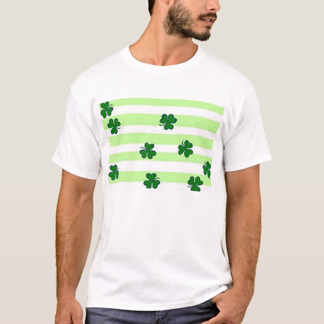 stripey shamrocks-plain T-Shirt (Front)