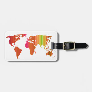 Stripey World Luggage Tag
