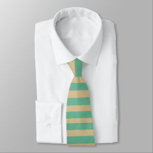 Stripped retro pattern in green and brown Kraft Tie