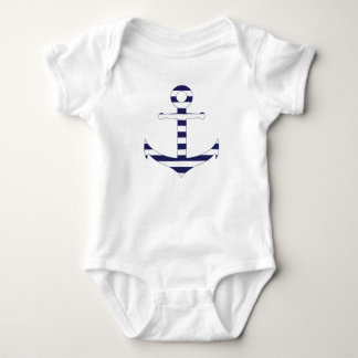 Stripy nautical anchor baby bodysuit