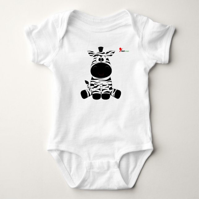  Stripy Zebra Baby Bodysuit (Front)
