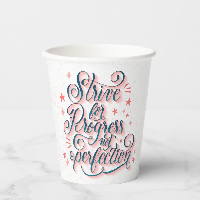 Strive for progress paper cups (Front)