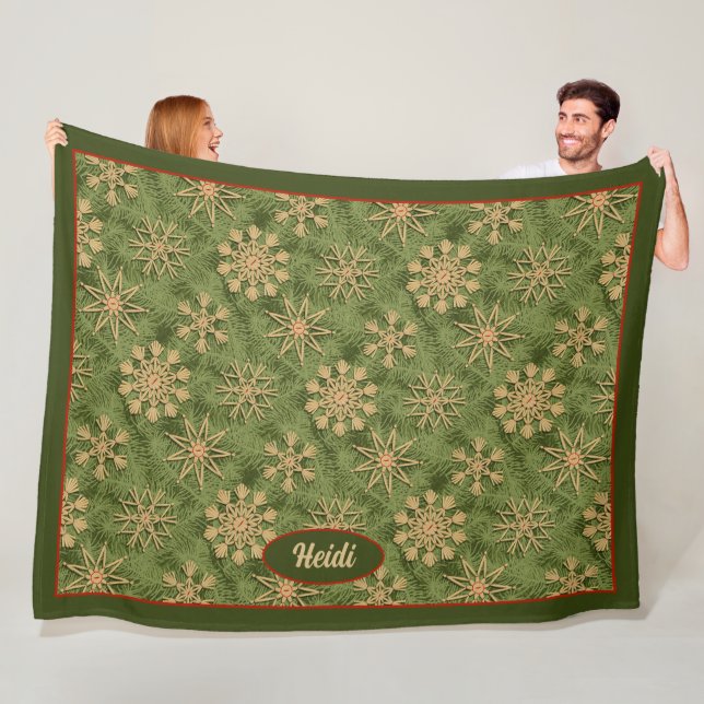 Strohsterne on Pine Tree Fleece Blanket (In Situ)
