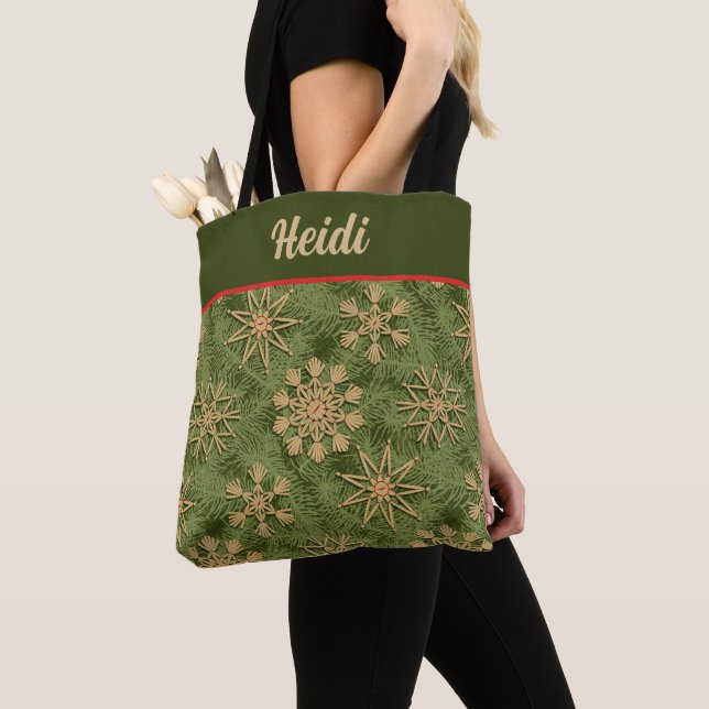 Strohsterne on Pine Tree Tote Bag (Close Up)