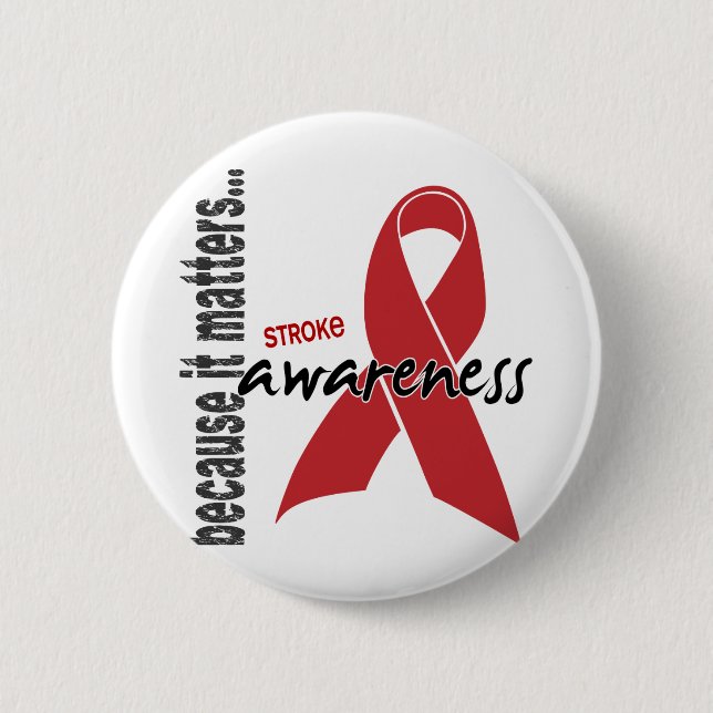 Stroke Awareness 6 Cm Round Badge (Front)