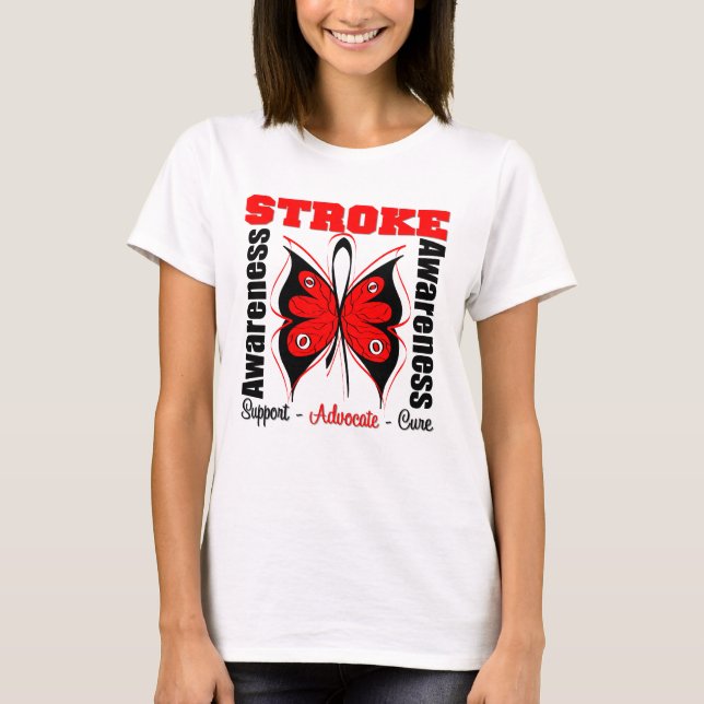 Stroke Awareness Butterfly T-Shirt (Front)