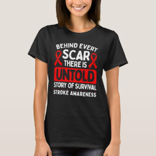Stroke Awareness Every Scar Red Ribbon T-Shirt