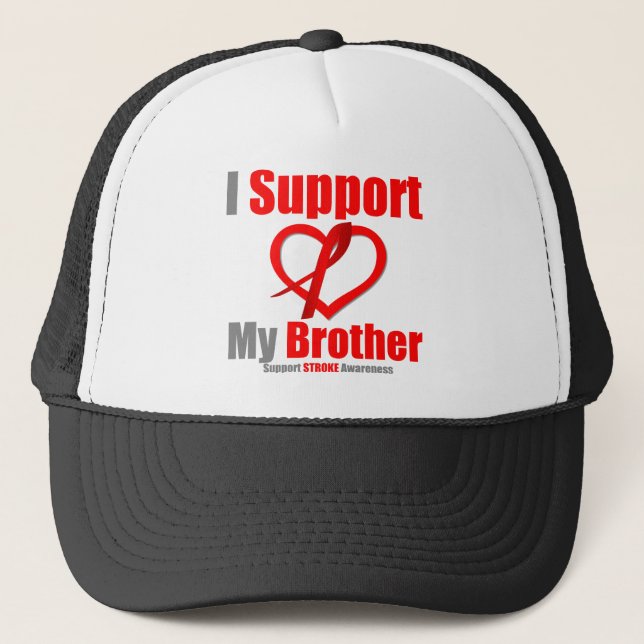 Stroke Awareness I Support My Brother Trucker Hat (Front)