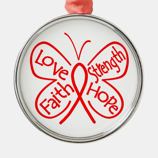 Stroke Butterfly Inspiring Words Metal Tree Decoration (Front)