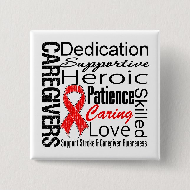 Stroke Caregivers Collage 15 Cm Square Badge (Front)