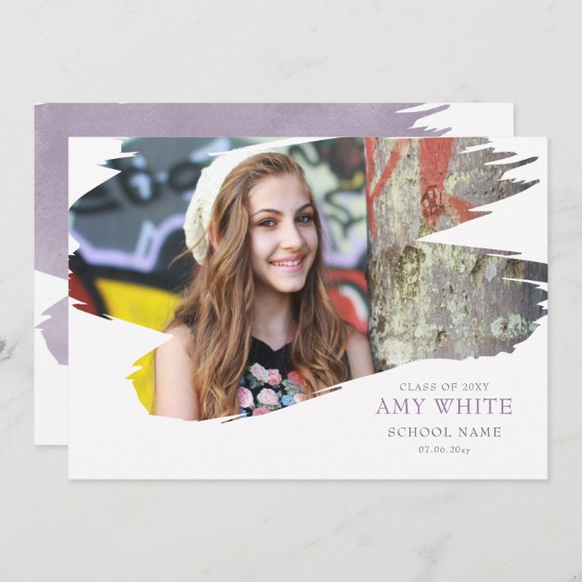 Stroke of success graduation announcement (Front/Back)