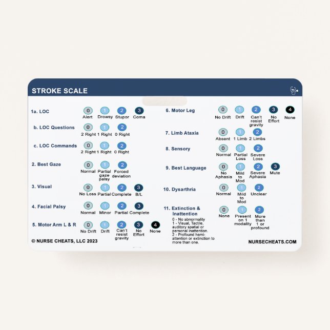 STROKE SCALE BADGE ID BADGE (Front)