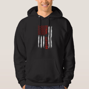 Stroke Survivor American Flag Red Ribbon Stroke Aw Hoodie