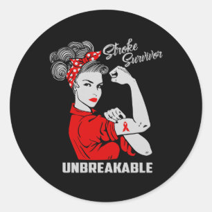 Stroke Survivor Unbreakable Stroke Awareness Gift Classic Round Sticker