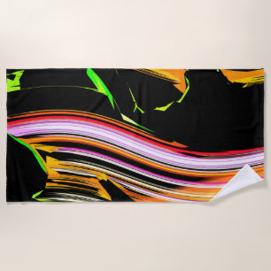 Strokes of lines beach towel