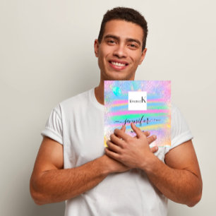 Strokes Painted Pink Abstract Custom QR LOGO Square Business Card