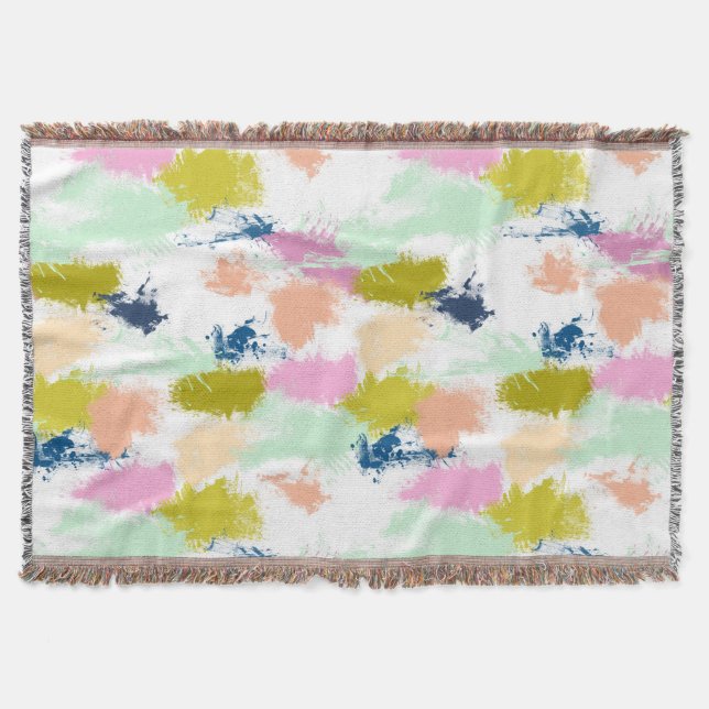 Strokes , paints , oil paint throw blanket (Front)