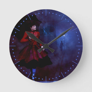 Stroll After Midnight Round Clock