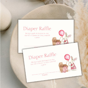 Stroller Bunny Balloon Diaper Raffle Baby Shower Enclosure Card