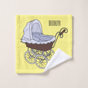 Stroller cartoon illustration  bath towel set