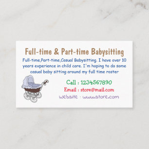 Stroller cartoon illustration business card