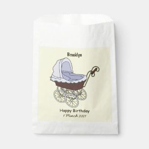 Stroller cartoon illustration favour bags