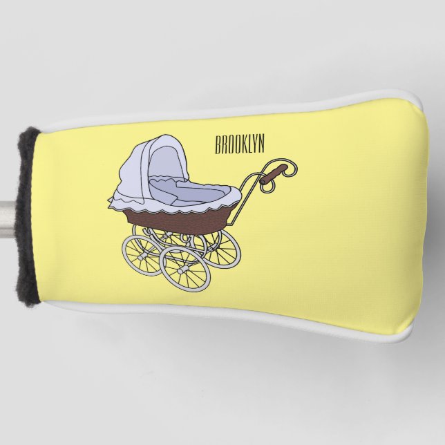 Stroller cartoon illustration  golf head cover (Front)