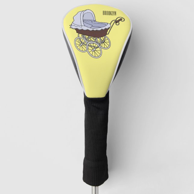 Stroller cartoon illustration  golf head cover (Front)