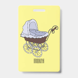 Stroller cartoon illustration ID badge