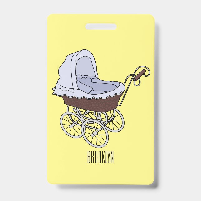 Stroller cartoon illustration  ID badge (Front)