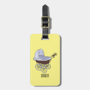 Stroller cartoon illustration luggage tag