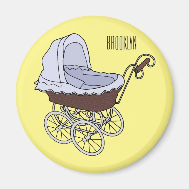 Stroller cartoon illustration  magnet (Front)