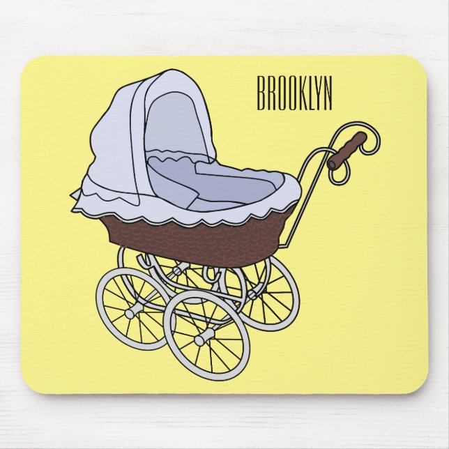 Stroller cartoon illustration  mouse pad (Front)