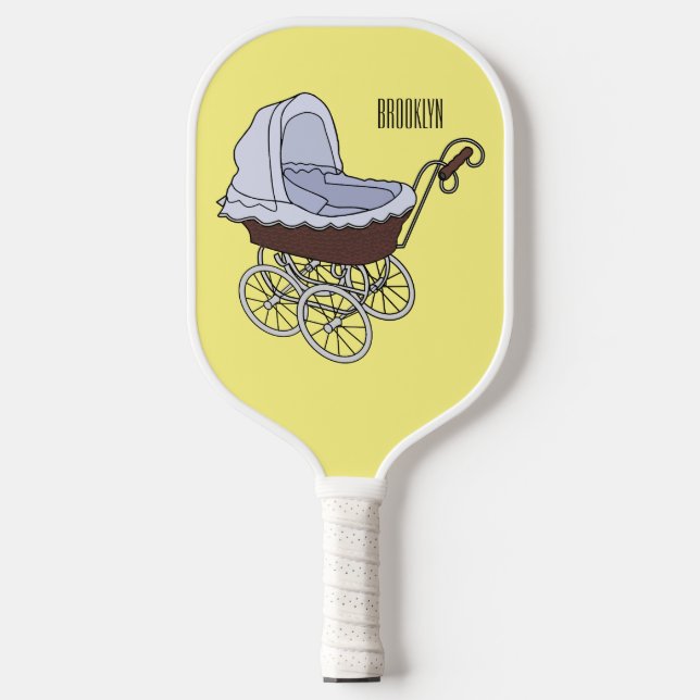 Stroller cartoon illustration  pickleball paddle (Front)