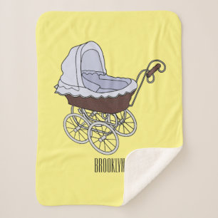 Stroller cartoon illustration sherpa blanket