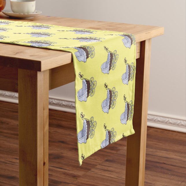 Stroller cartoon illustration  short table runner (In Situ)