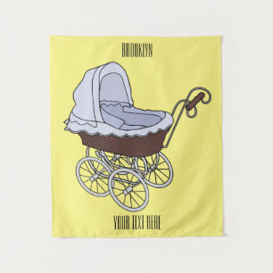 Stroller cartoon illustration tapestry