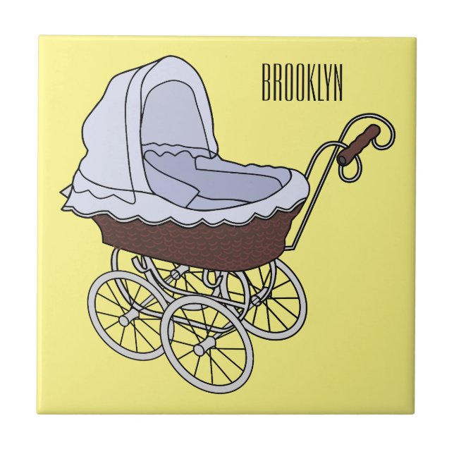 Stroller cartoon illustration  tile (Front)
