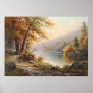 Strolling Along The Riverbank in The Afternoon Poster