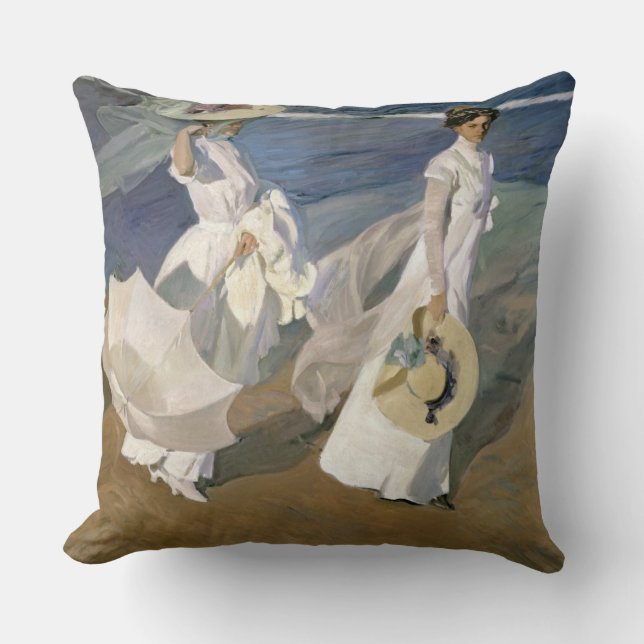 Strolling along the Seashore, 1909 Cushion (Front)