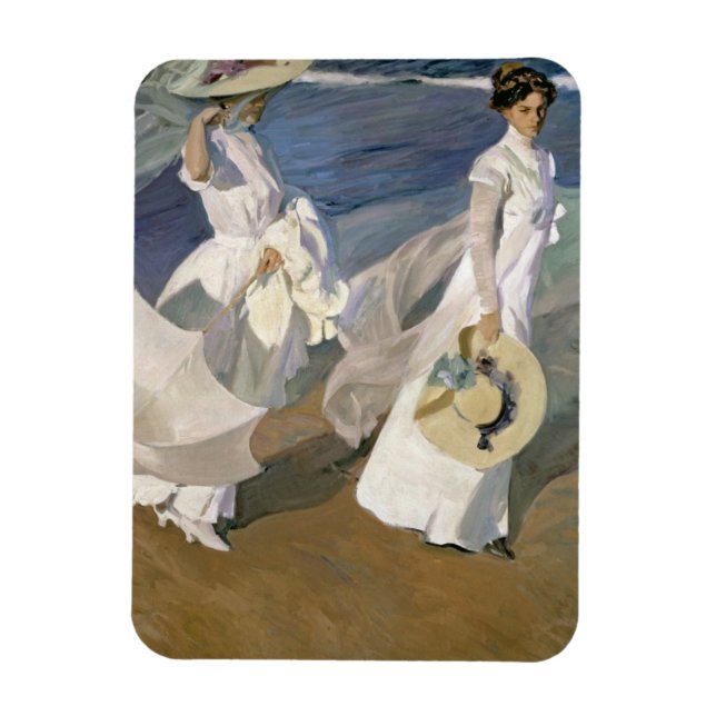 Strolling along the Seashore, 1909 Magnet (Vertical)
