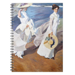 Strolling along the Seashore by Joaquin Sorolla Notebook