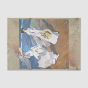 Strolling along the Seashore, Joaquín Sorolla  Tissue Paper