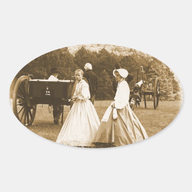 Strolling on the Battlefield Oval Sticker (Front)
