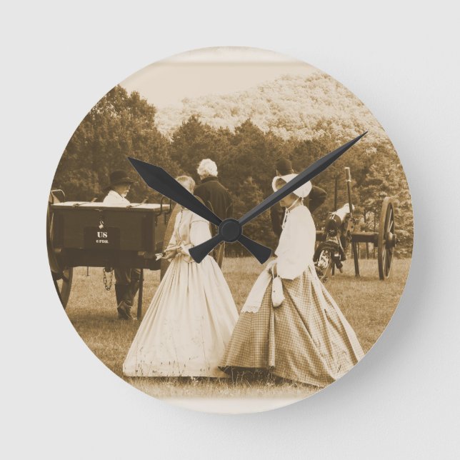 Strolling on the Battlefield Round Clock (Front)