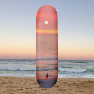 Strolling Through Golden Orange Sunset Skateboard