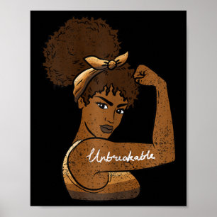 Strong Afro Woman Black History Month Men Women Wo Poster