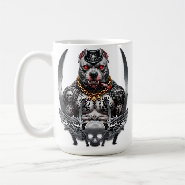 Strong and brave pit bull coffee mug (Left)