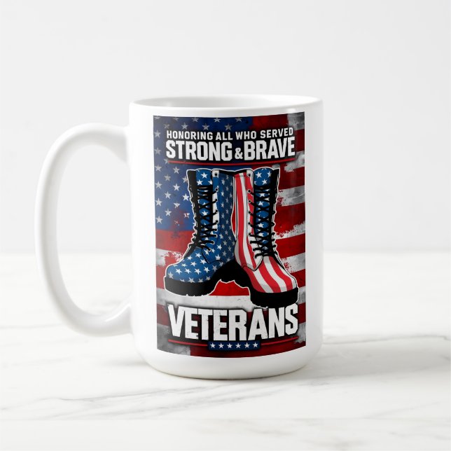 Strong And Brave Veterans Coffee Mug (Left)